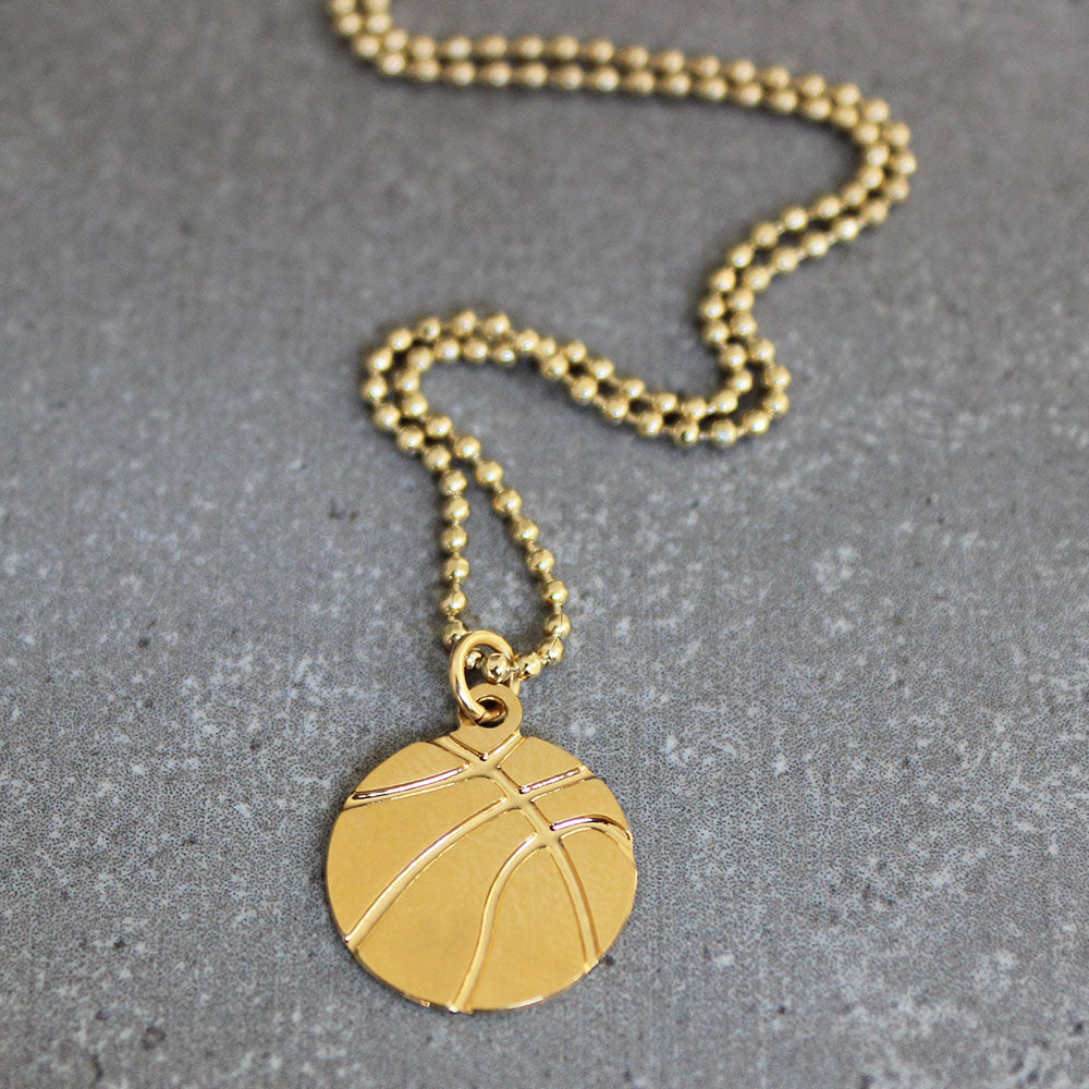 Basketball gold charm pendant necklace – Anata Jewelry