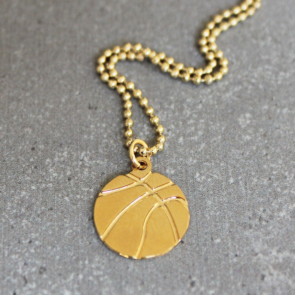Basketball gold charm pendant necklace – Anata Jewelry